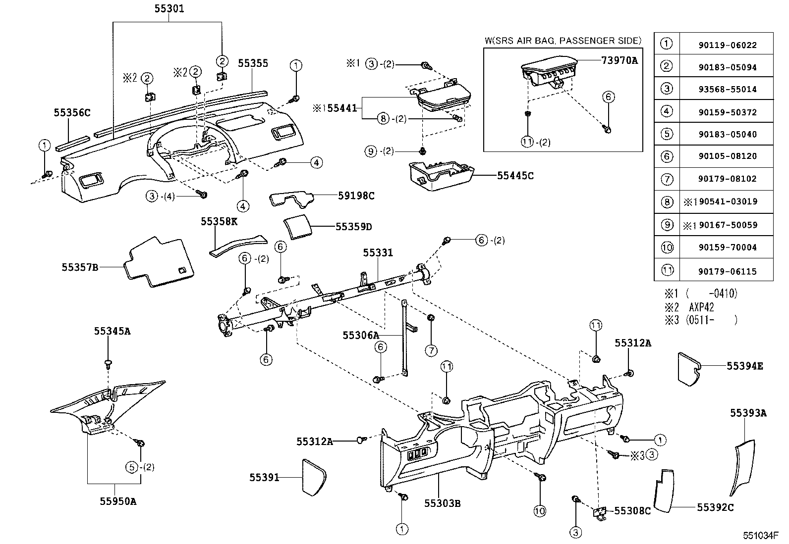 55405-0D210 PANEL SUB-ASSY, INSTRUMENT CLUSTER FINISH, CENTER product image