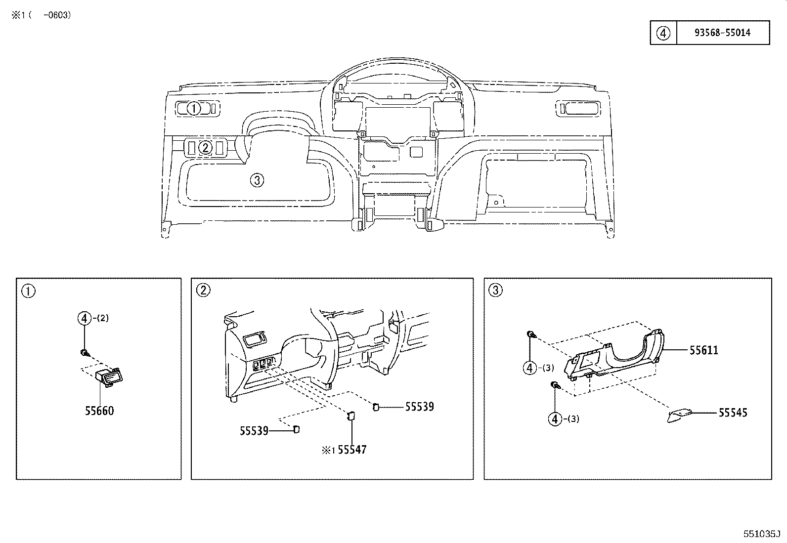 55405-0D210 PANEL SUB-ASSY, INSTRUMENT CLUSTER FINISH, CENTER product image