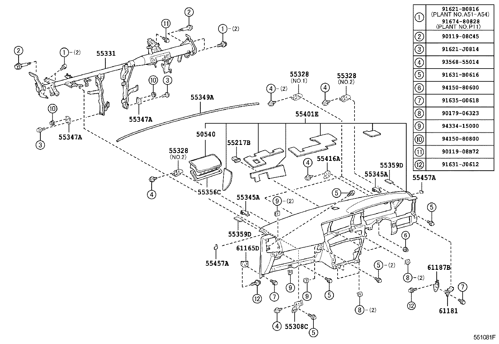 55405-35410 PANEL SUB-ASSY, INSTRUMENT CLUSTER FINISH, CENTER product image