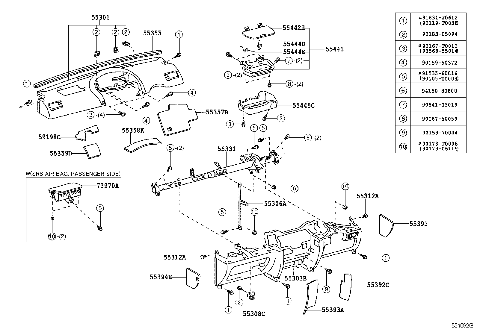 55405-0D210 PANEL SUB-ASSY, INSTRUMENT CLUSTER FINISH, CENTER product image