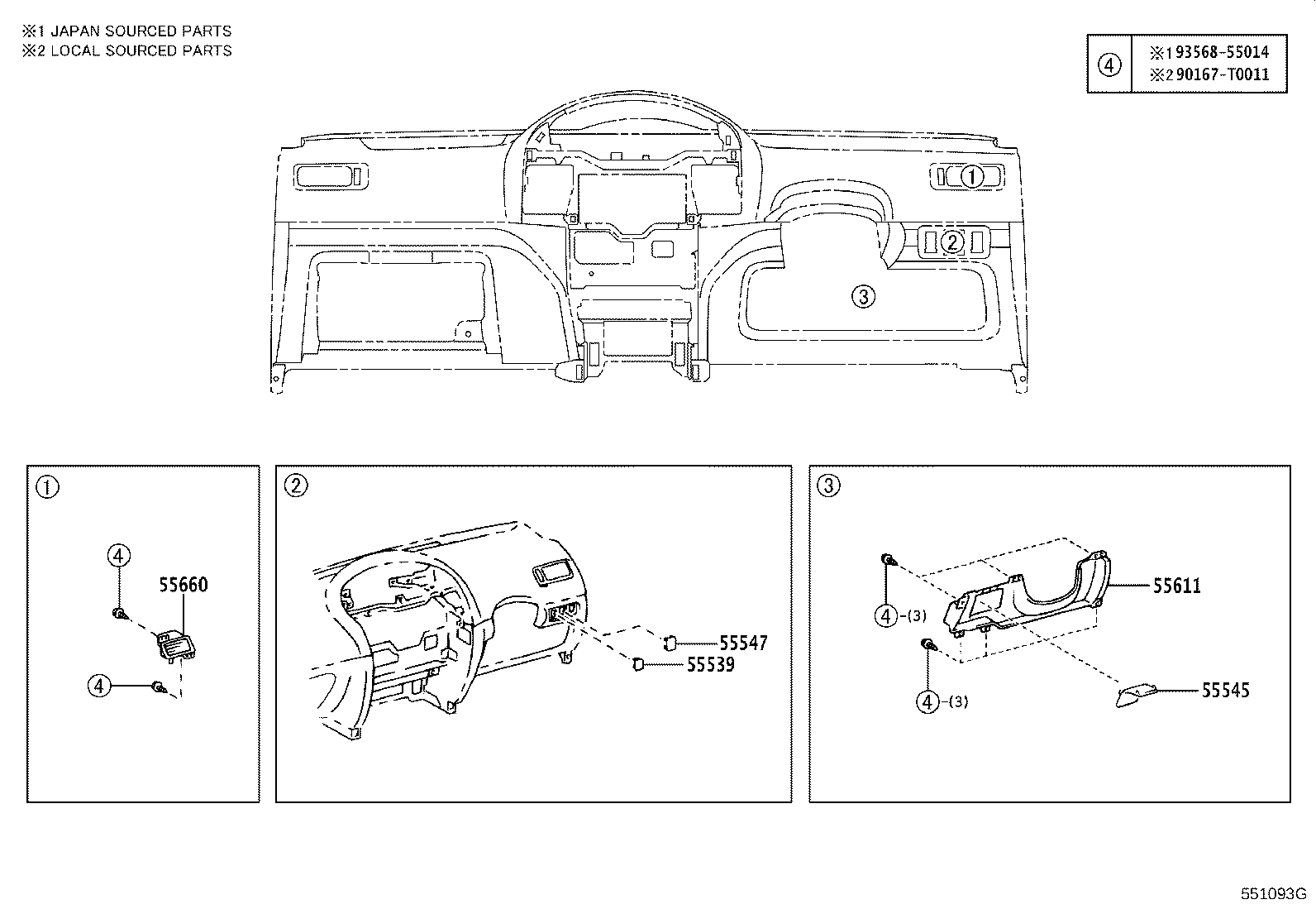 55405-0D210 PANEL SUB-ASSY, INSTRUMENT CLUSTER FINISH, CENTER product image