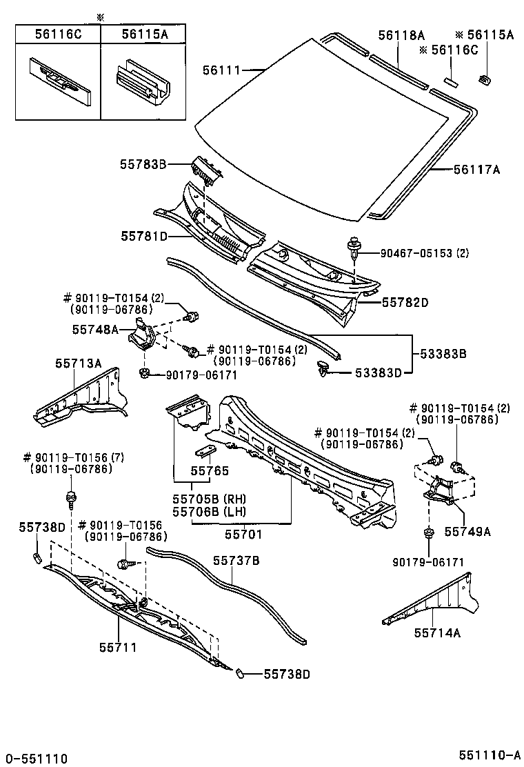 55700-0D050 PANEL SUB-ASSY, COWL product image