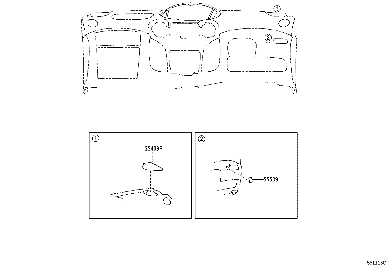 55306-52011 BRACE SUB-ASSY, INSTRUMENT PANEL, NO.1 product image
