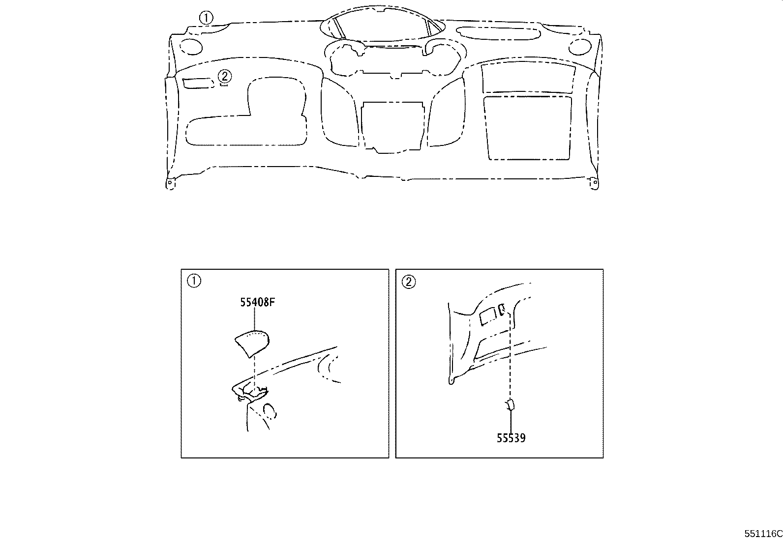 55306-52011 BRACE SUB-ASSY, INSTRUMENT PANEL, NO.1 product image