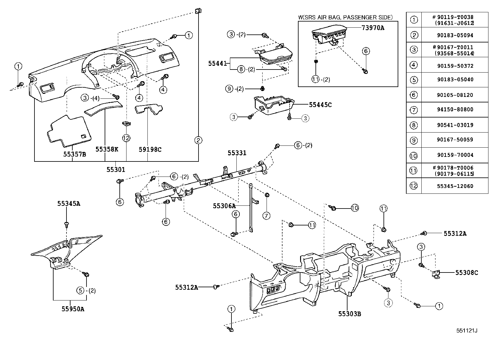 55405-0D210 PANEL SUB-ASSY, INSTRUMENT CLUSTER FINISH, CENTER product image