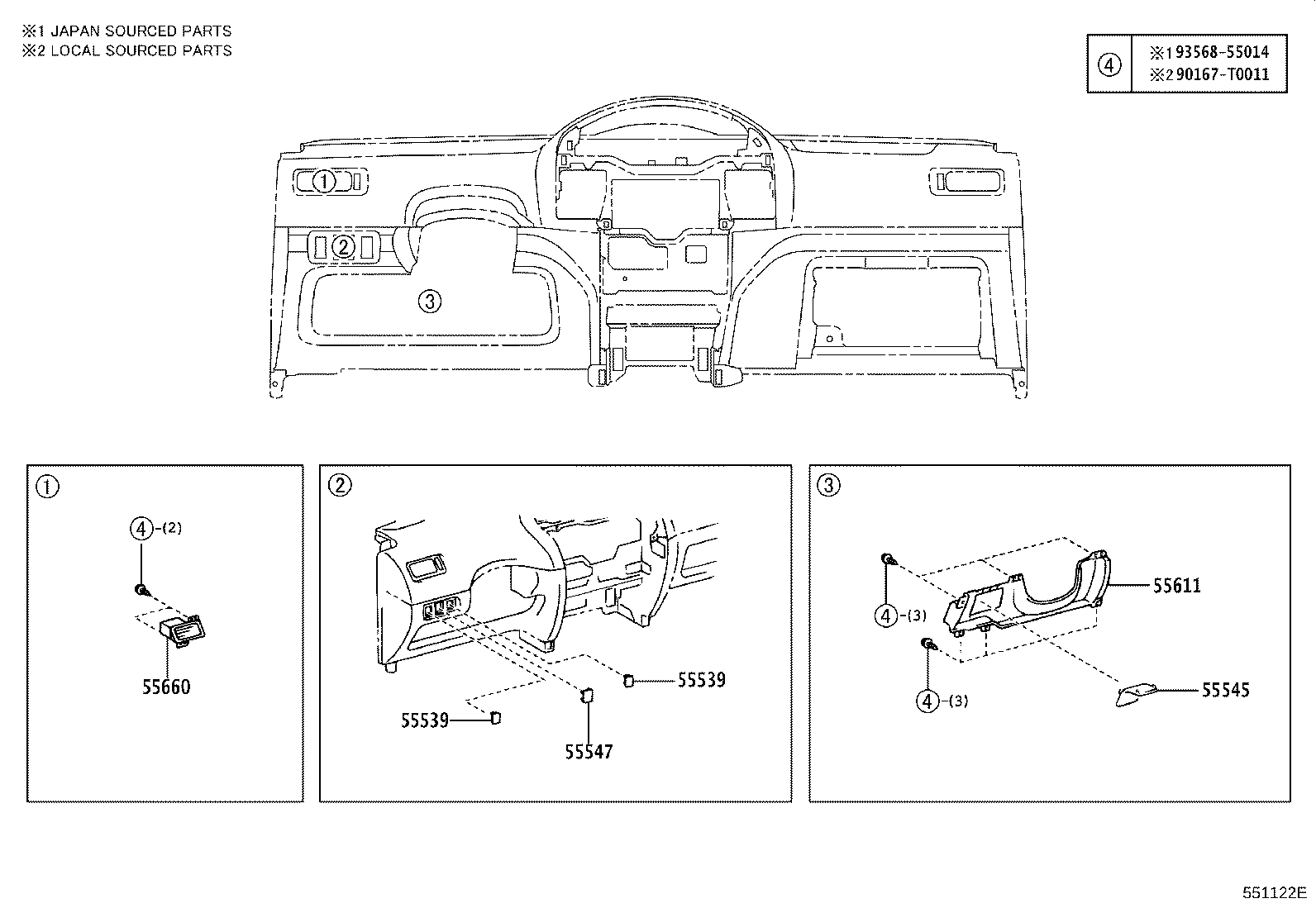 55405-0D210 PANEL SUB-ASSY, INSTRUMENT CLUSTER FINISH, CENTER product image