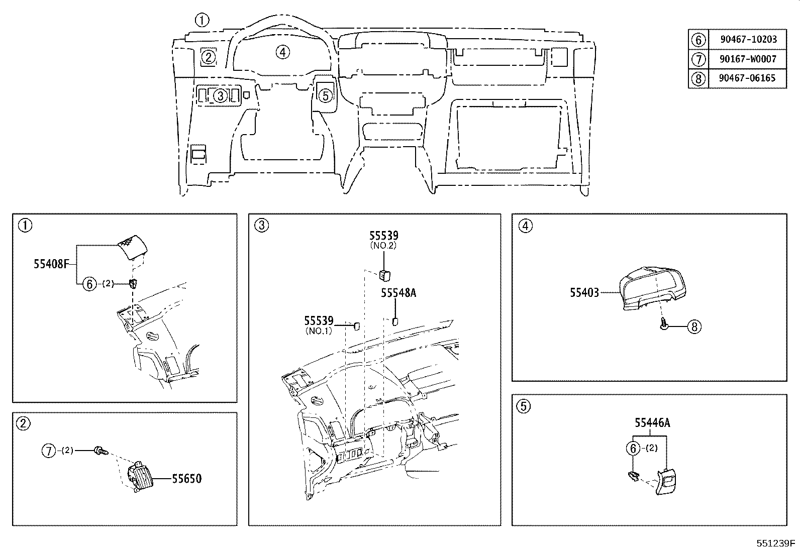 55302-0F021-B0 PANEL SUB-ASSY, INSTRUMENT, UPPER product image
