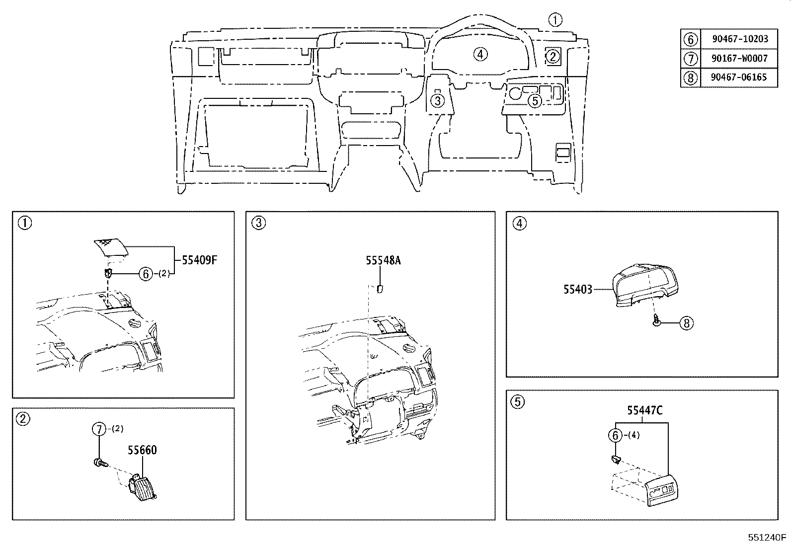 55302-0F021-B0 PANEL SUB-ASSY, INSTRUMENT, UPPER product image