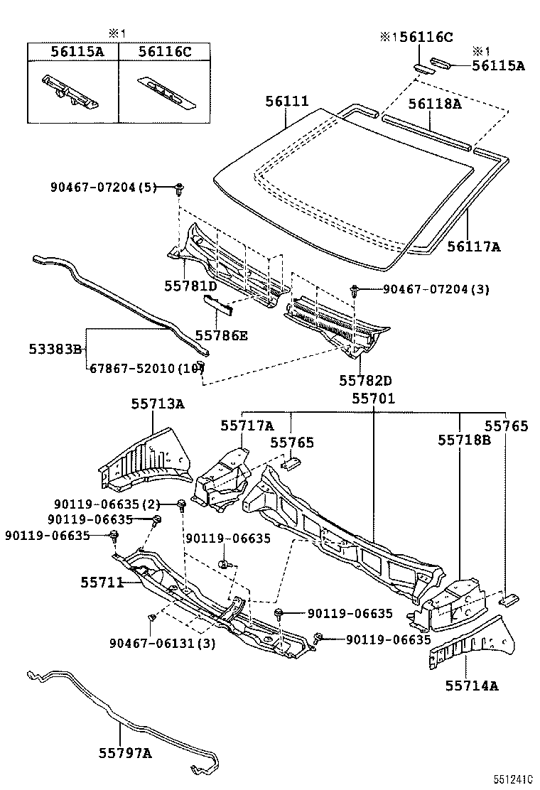 56117-64010 DAM, WINDOW GLASS ADHESIVE product image