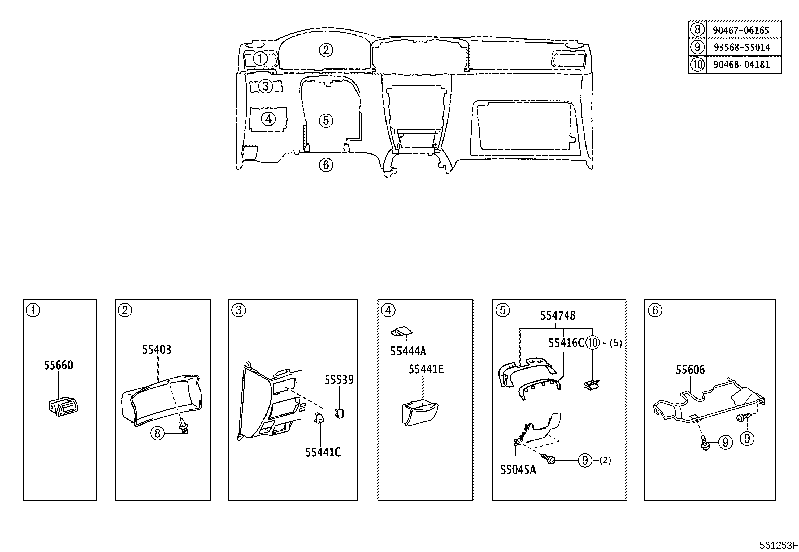 55308-12300 BRACKET SUB-ASSY, INSTRUMENT PANEL, CENTER product image