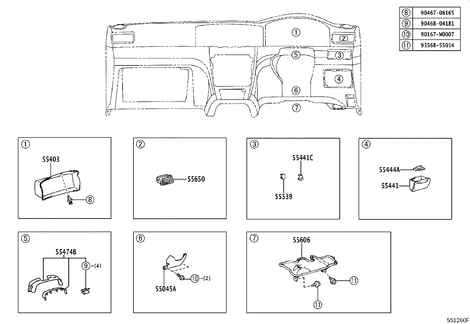 55302-02080-B0 PANEL SUB-ASSY, INSTRUMENT, UPPER product image