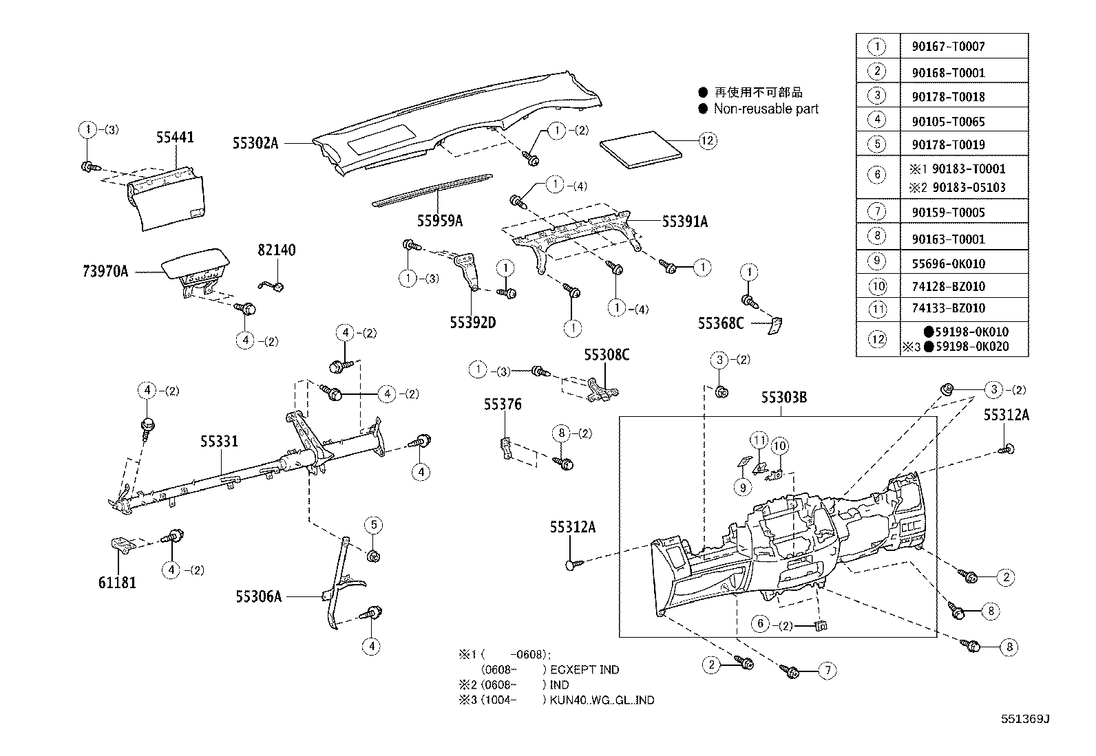 55302-0K040-E0 PANEL SUB-ASSY, INSTRUMENT, UPPER product image