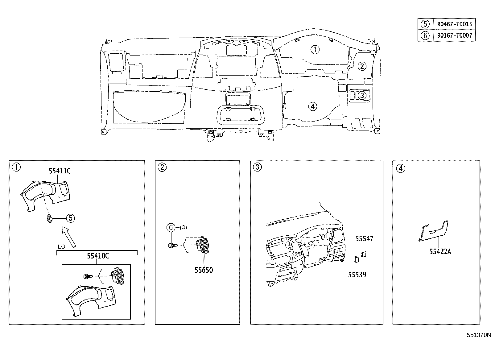 55302-0K040-E0 PANEL SUB-ASSY, INSTRUMENT, UPPER product image