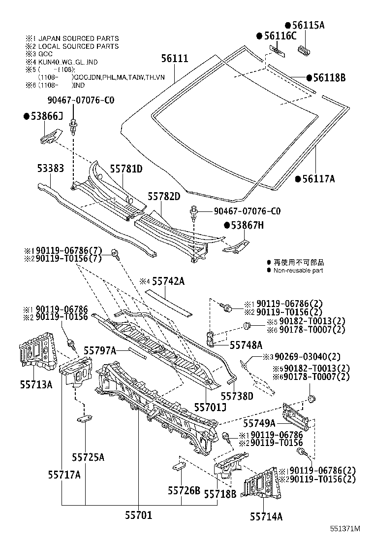 55700-0K040 PANEL SUB-ASSY, COWL product image