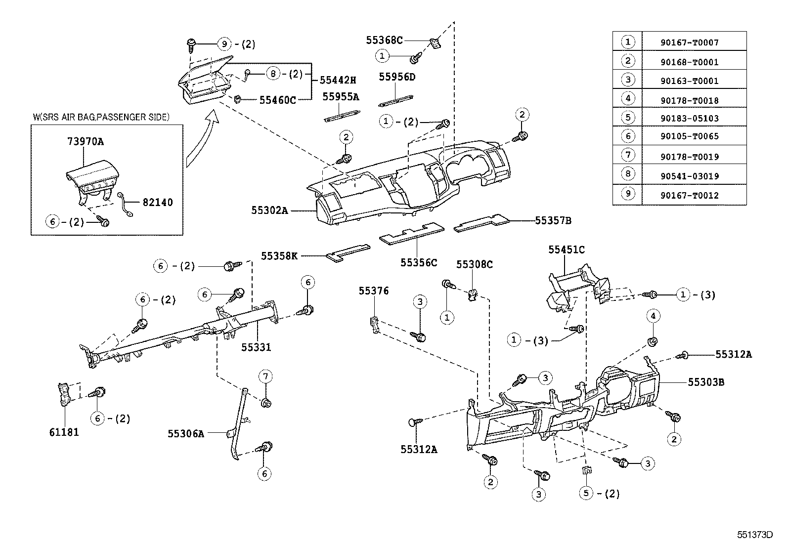 55302-0K210-B0 PANEL SUB-ASSY, INSTRUMENT, UPPER product image