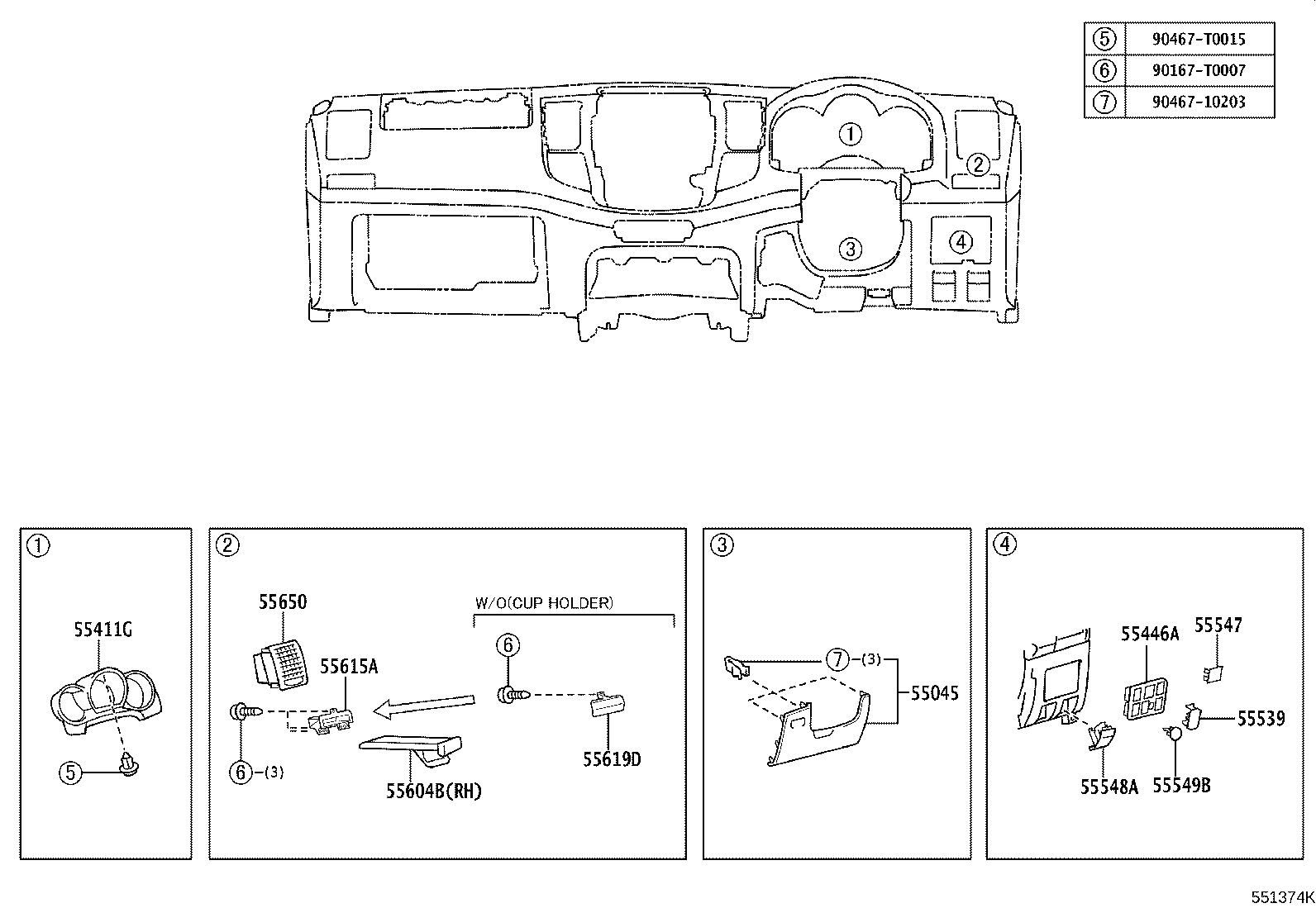 55302-0K210-B0 PANEL SUB-ASSY, INSTRUMENT, UPPER product image