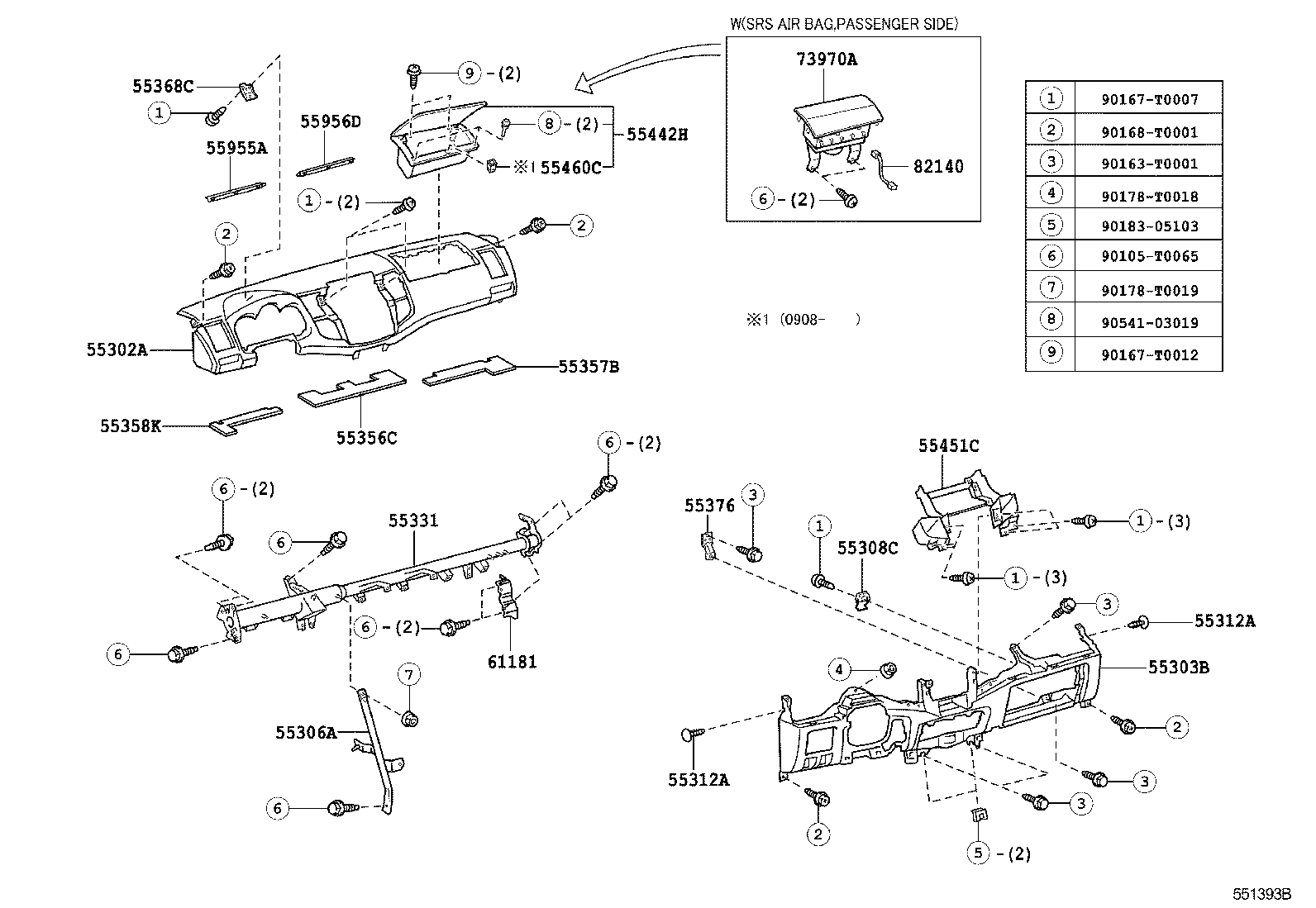 55302-0K210-B0 PANEL SUB-ASSY, INSTRUMENT, UPPER product image