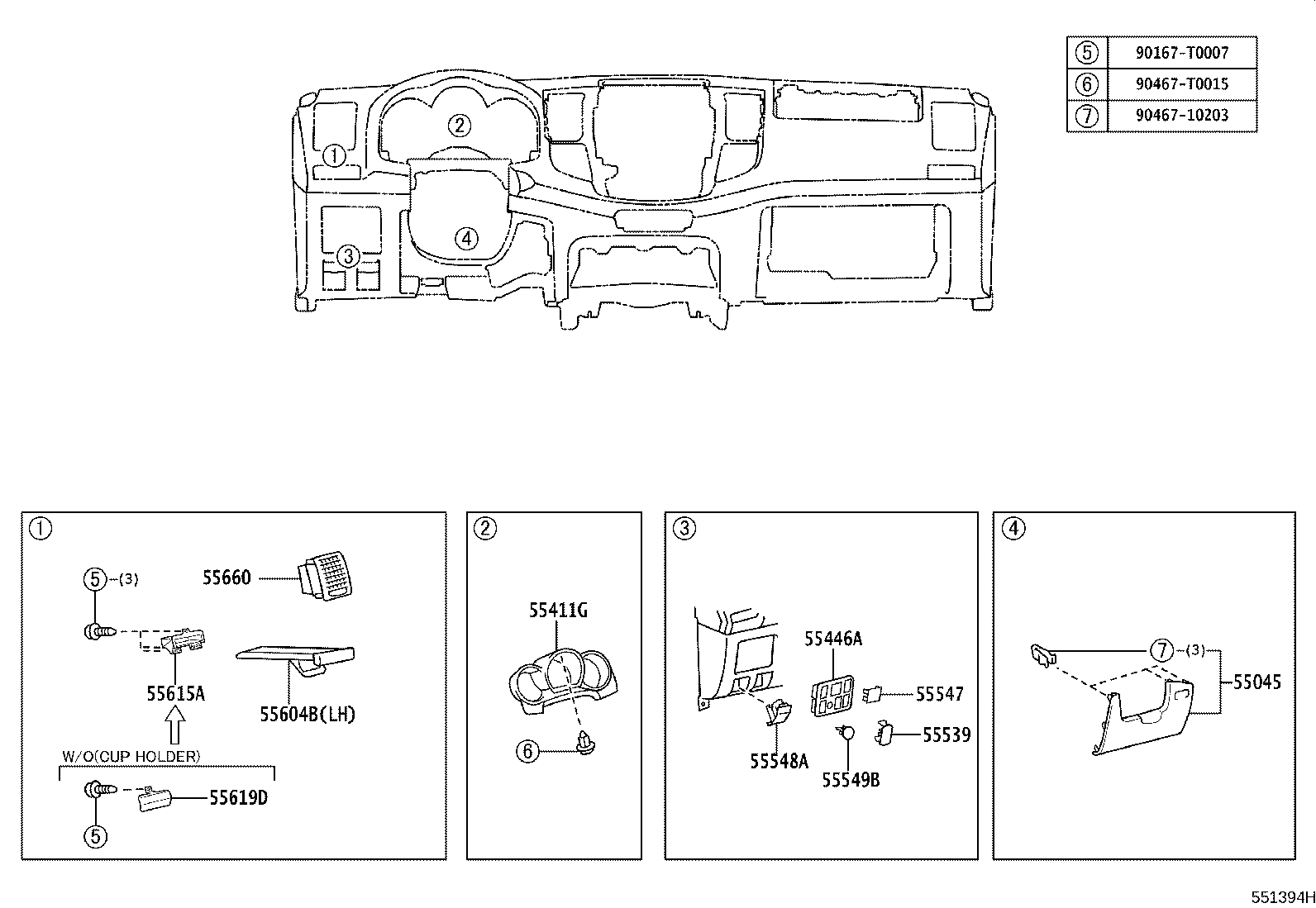 55302-0K210-B0 PANEL SUB-ASSY, INSTRUMENT, UPPER product image