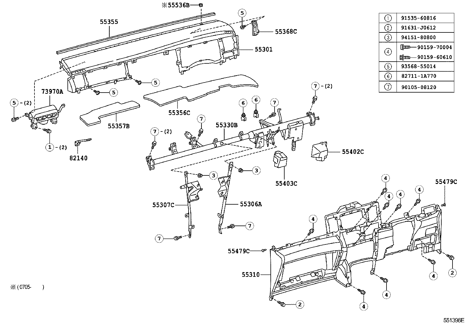 55405-44310-B0 PANEL SUB-ASSY, INSTRUMENT CLUSTER FINISH, CENTER product image