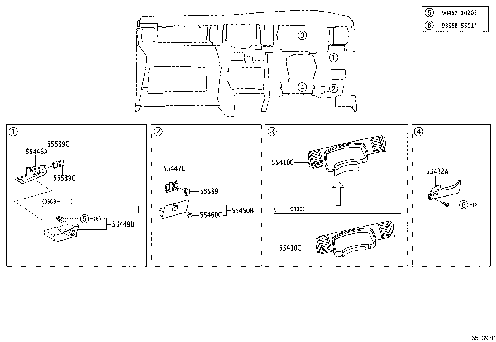 55405-44310-B0 PANEL SUB-ASSY, INSTRUMENT CLUSTER FINISH, CENTER product image