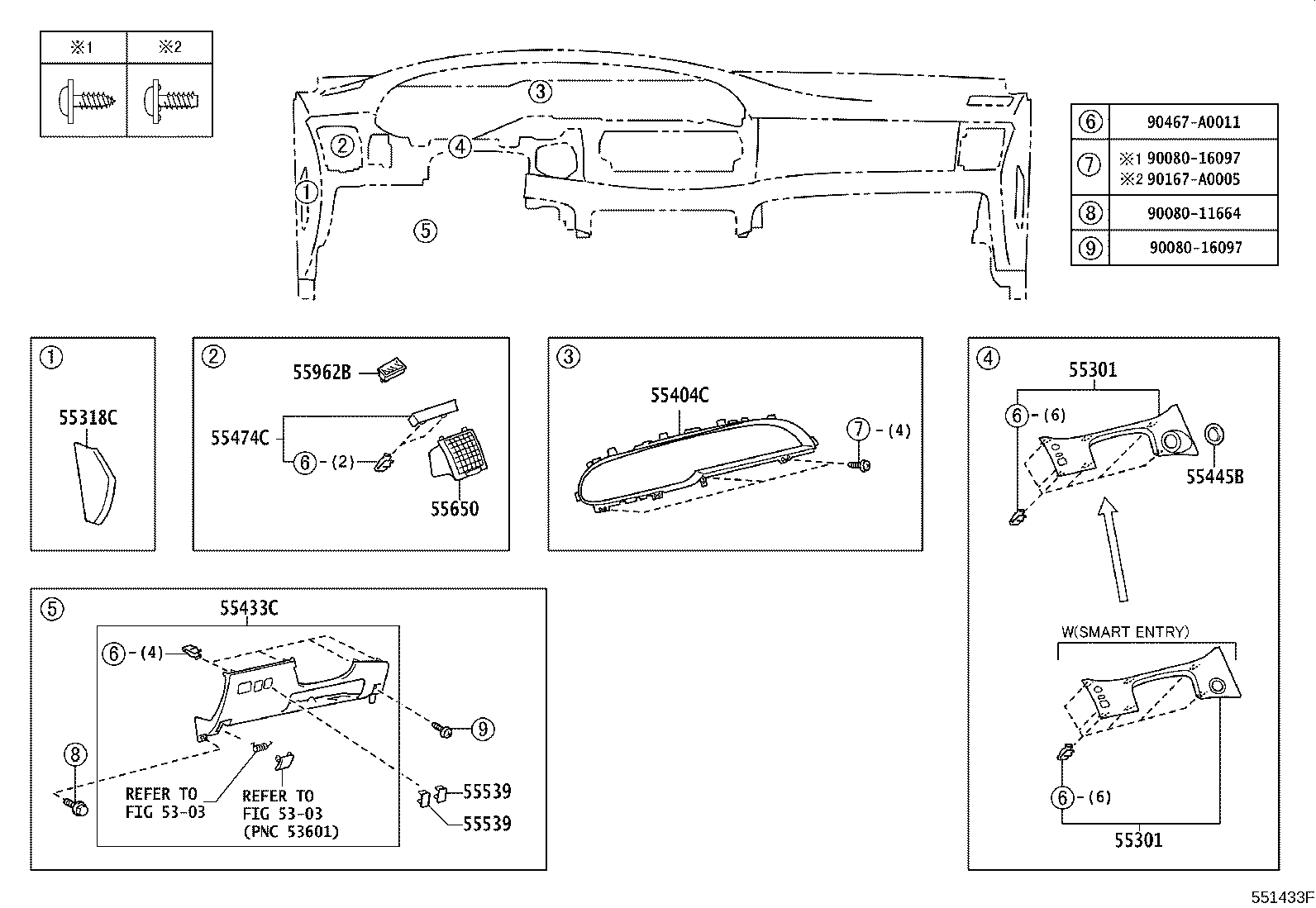 55405-07010 PANEL SUB-ASSY, INSTRUMENT CLUSTER FINISH, CENTER product image
