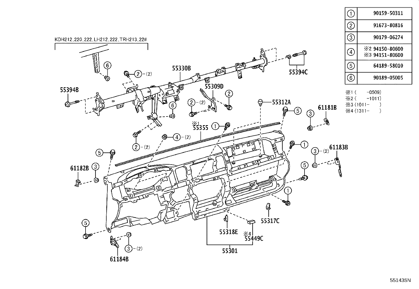 55309-26050 BRACE SUB-ASSY, INSTRUMENT PANEL TO FLOOR product image