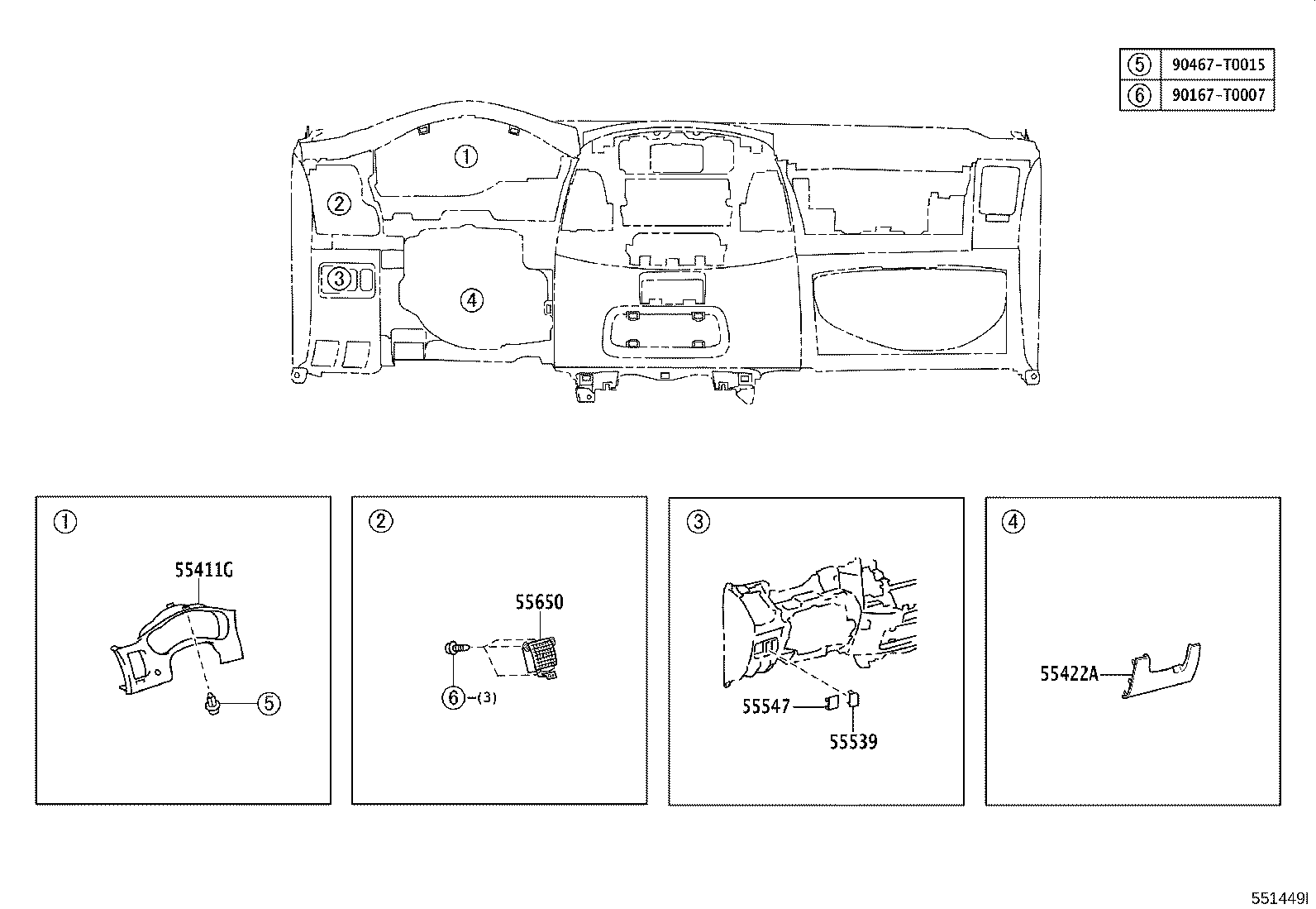 55302-0K040-E0 PANEL SUB-ASSY, INSTRUMENT, UPPER product image