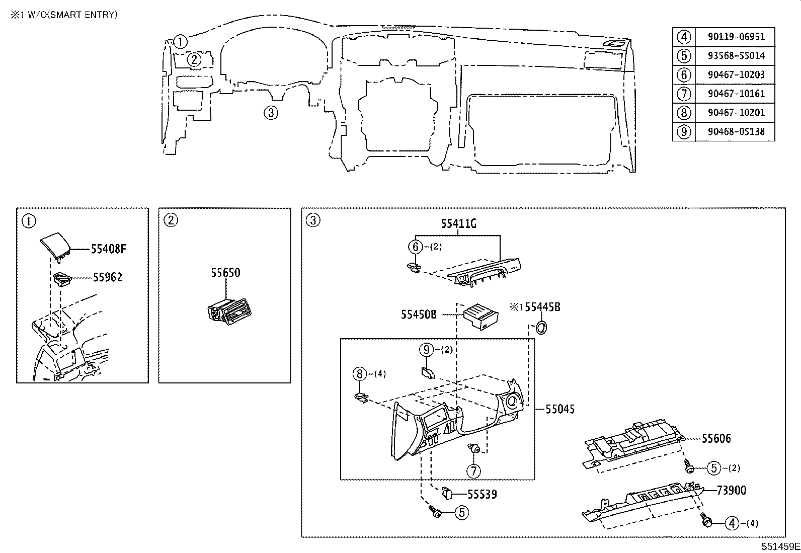 55054-0N010 STOPPER SUB-ASSY, GLOVE COMPARTMENT DOOR product image