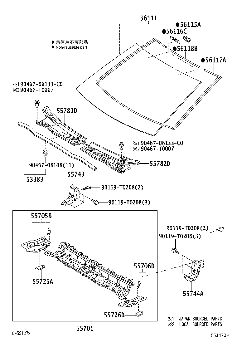 55700-0K030 PANEL SUB-ASSY, COWL product image