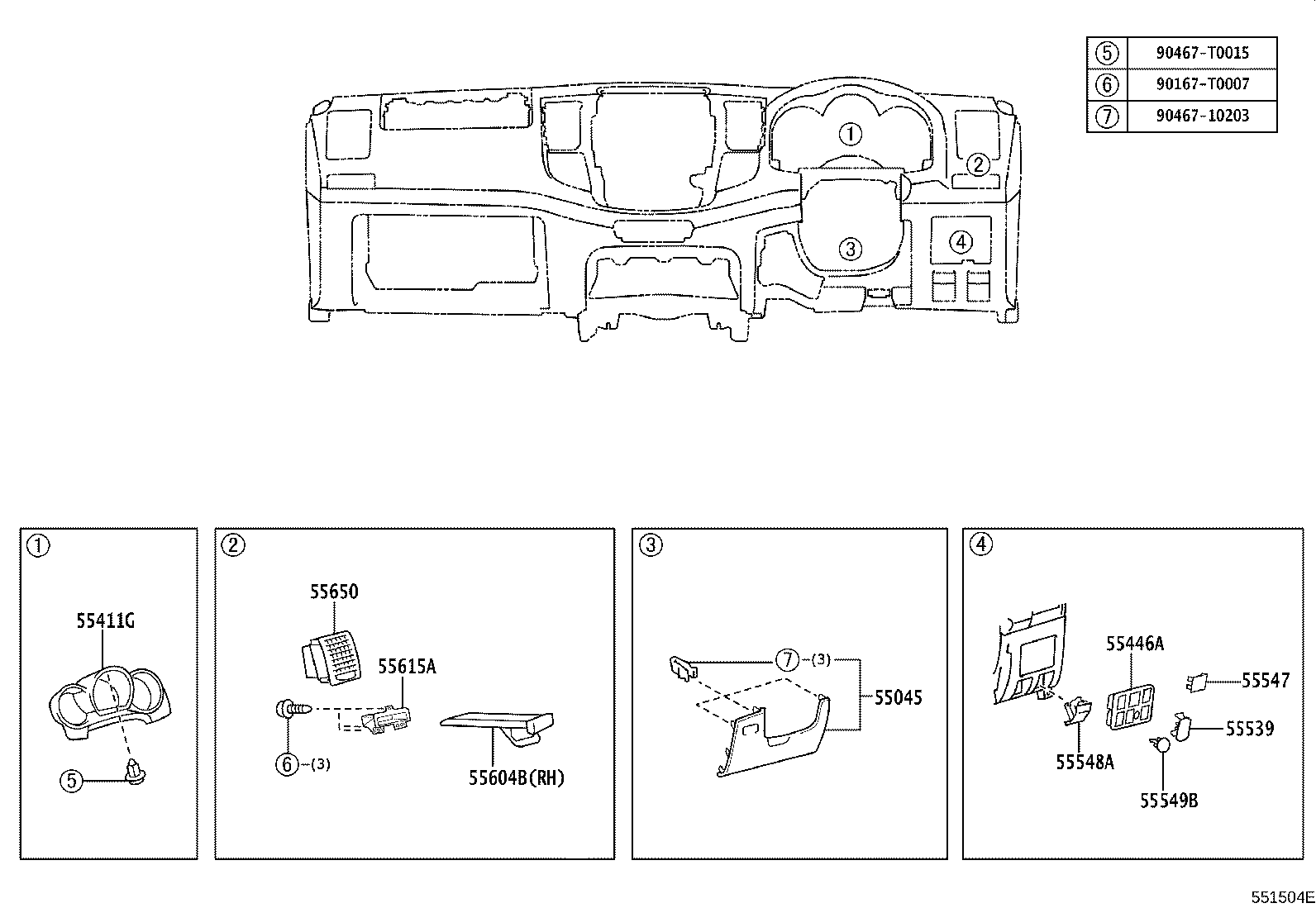 55302-0K010-E0 PANEL SUB-ASSY, INSTRUMENT, UPPER product image