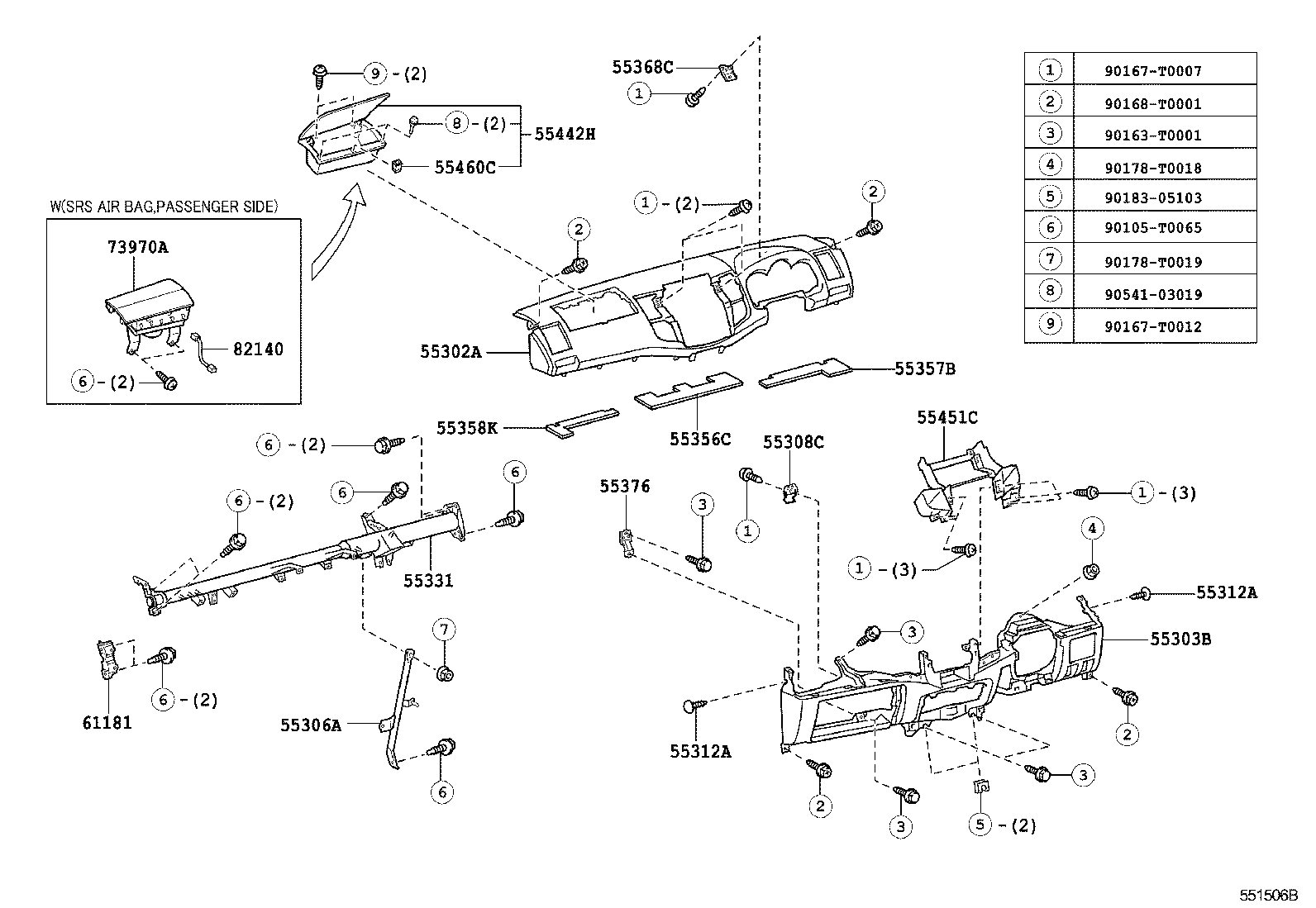 55302-0K010-E0 PANEL SUB-ASSY, INSTRUMENT, UPPER product image