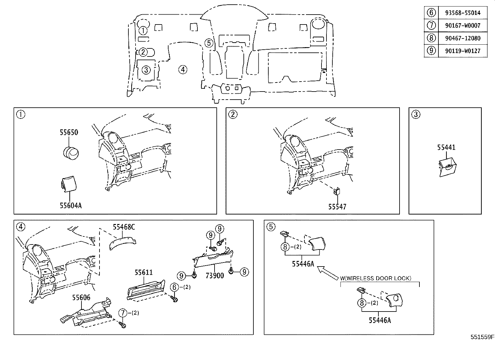 55042-0D010-B0 DOOR SUB-ASSY, INSTRUMENT PANEL BOX, NO.2 product image