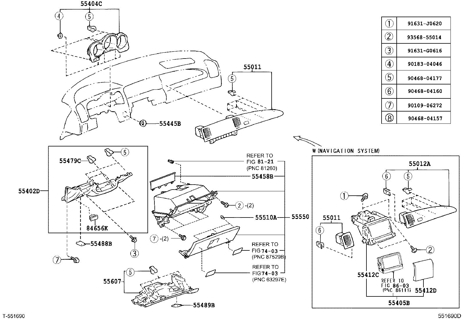55306-24070 BRACE SUB-ASSY, INSTRUMENT PANEL, NO.1 product image