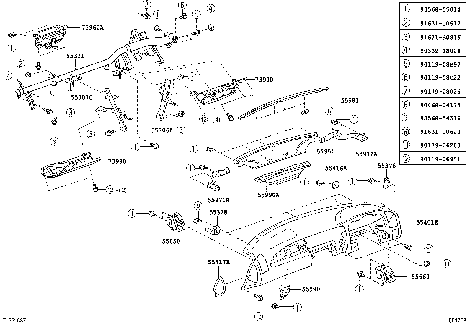 55405-24030-B0 PANEL SUB-ASSY, INSTRUMENT CLUSTER FINISH, CENTER product image