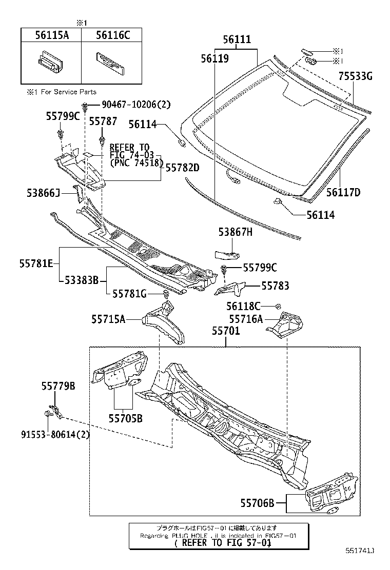 55700-50191 PANEL SUB-ASSY, COWL product image