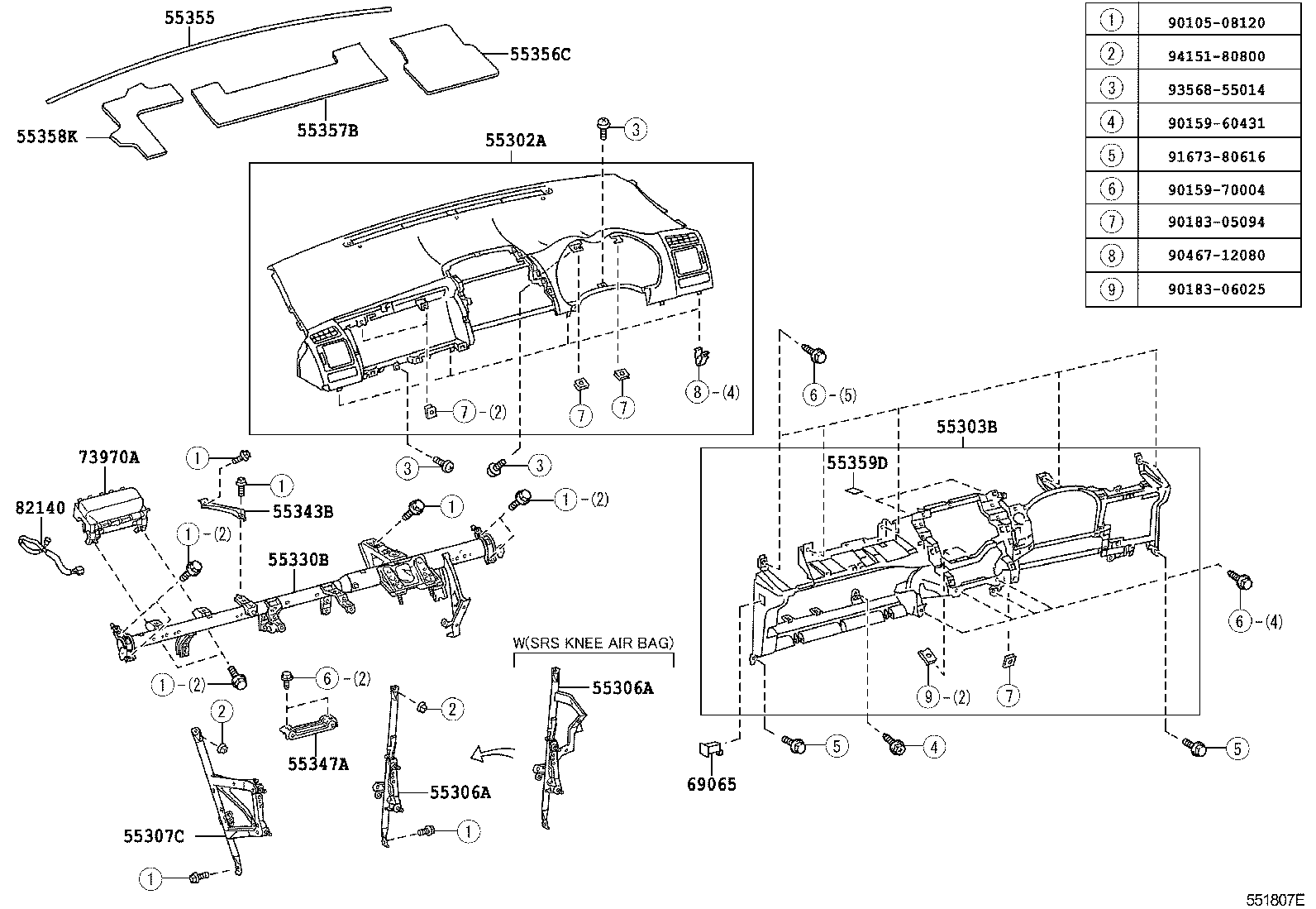 55302-12160-E1 PANEL SUB-ASSY, INSTRUMENT, UPPER product image