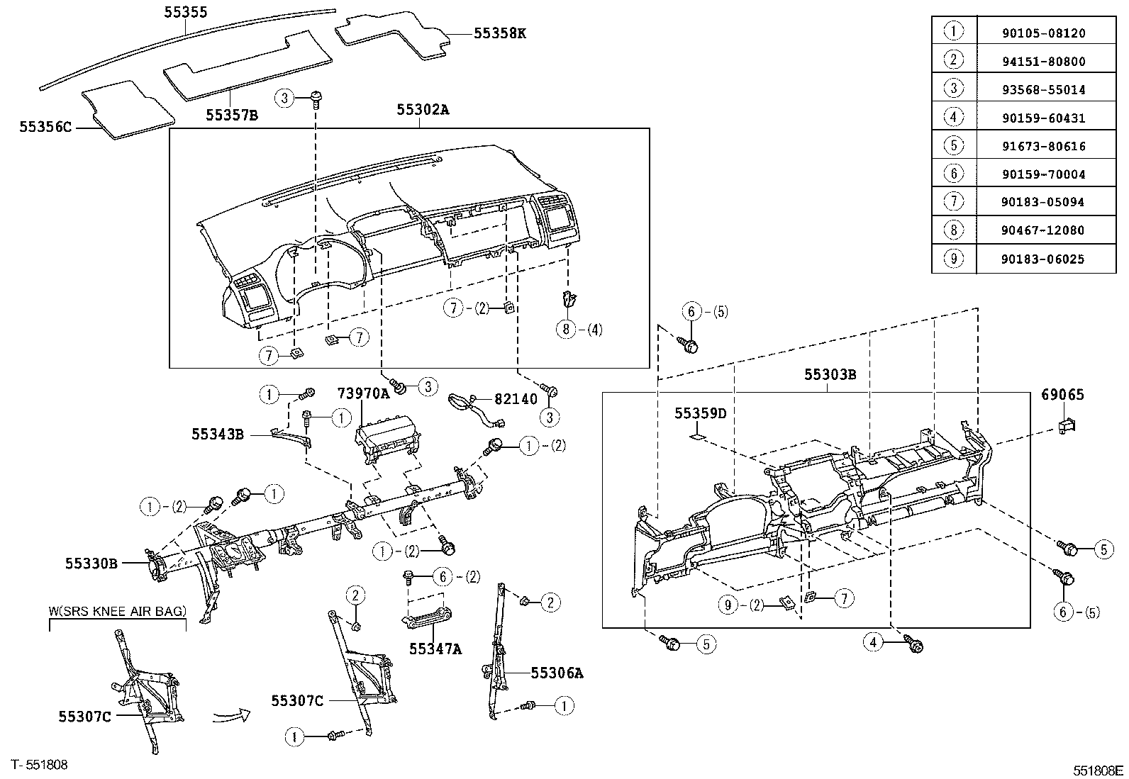 55302-12160-E1 PANEL SUB-ASSY, INSTRUMENT, UPPER product image
