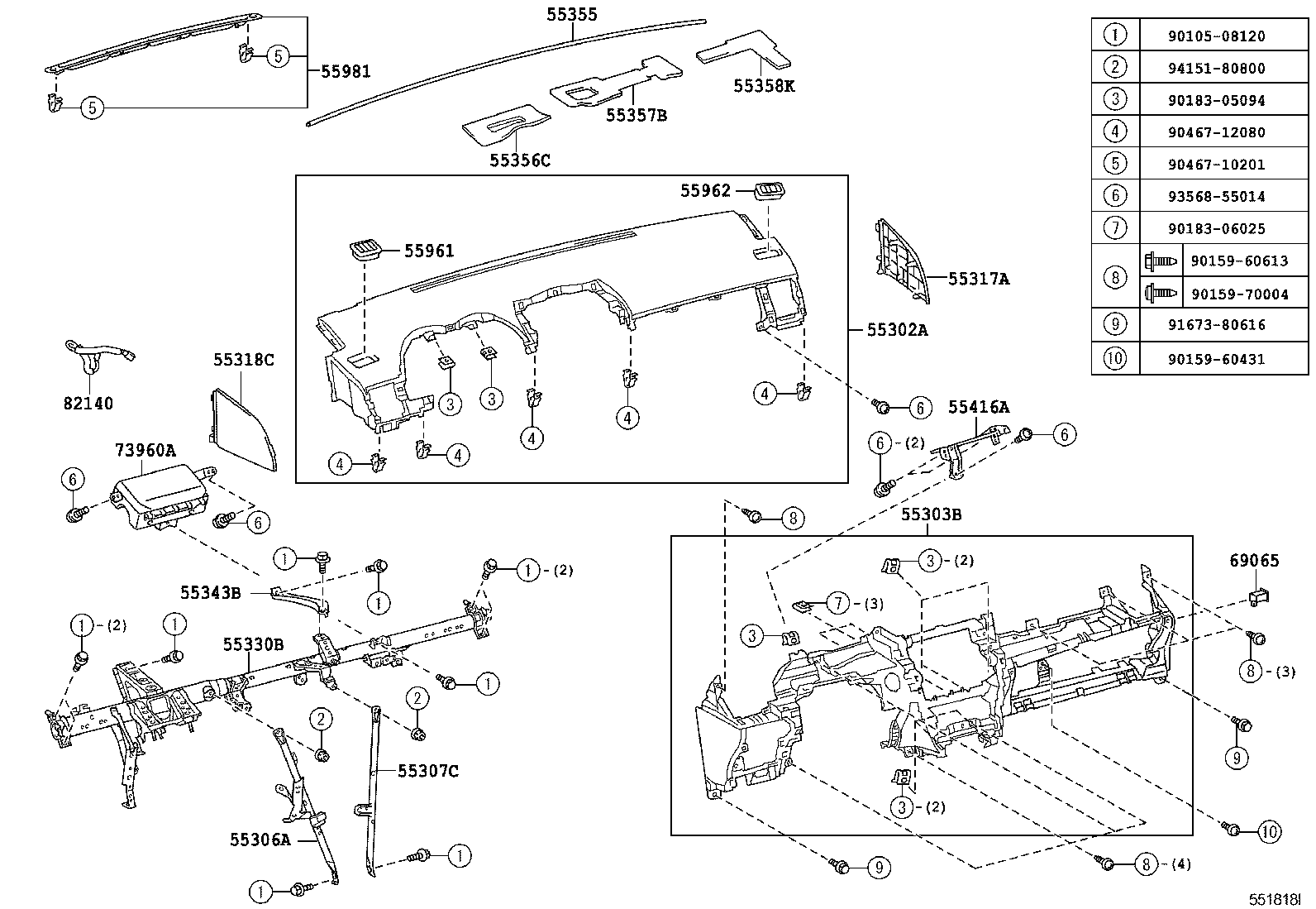 55302-12121-E0 PANEL SUB-ASSY, INSTRUMENT, UPPER product image