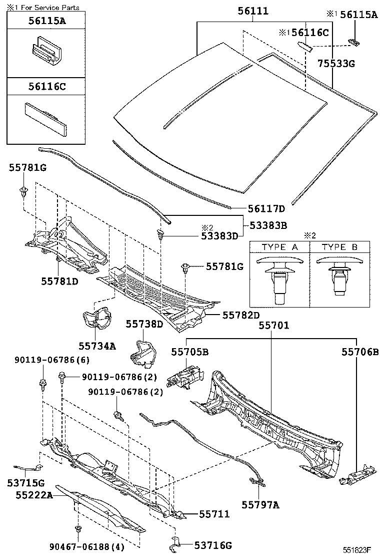 55700-12A80 PANEL SUB-ASSY, COWL product image