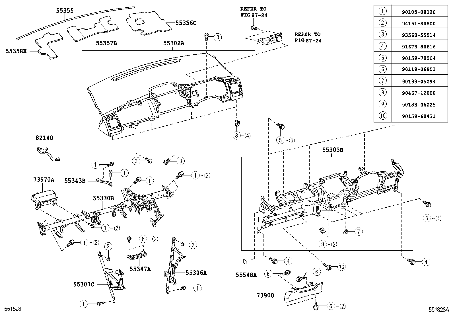 55302-12180-J1 PANEL SUB-ASSY, INSTRUMENT, UPPER product image