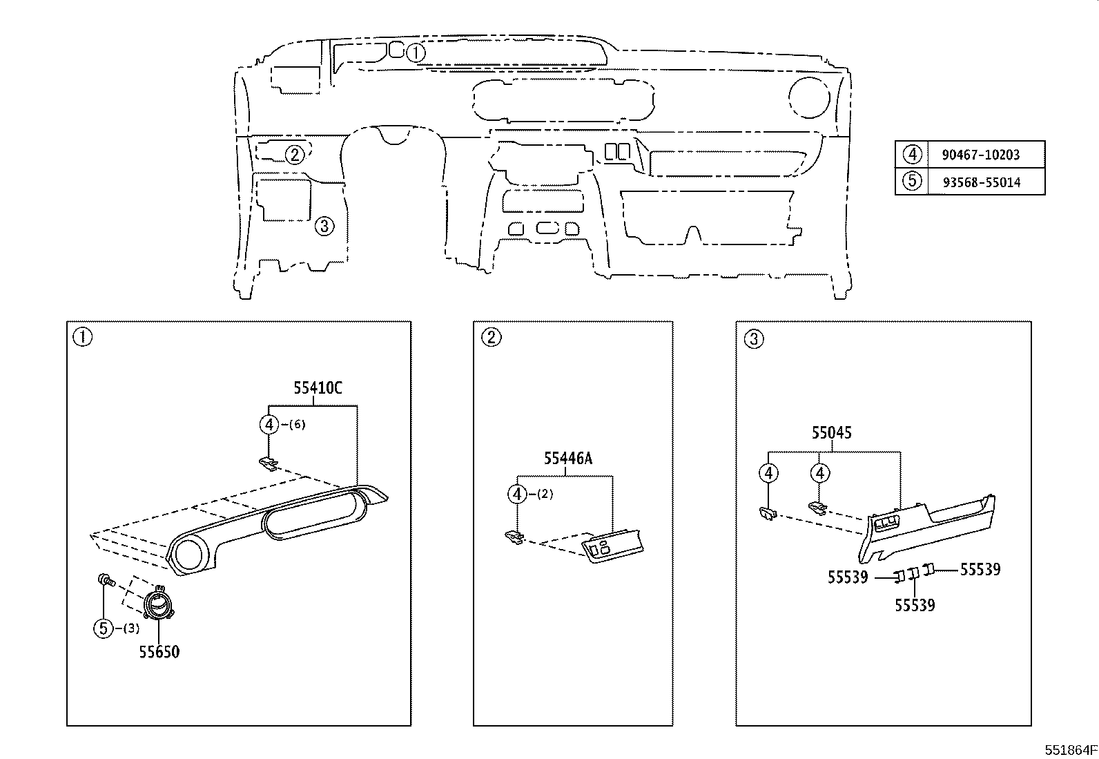 55306-12430 BRACE SUB-ASSY, INSTRUMENT PANEL, NO.1 product image