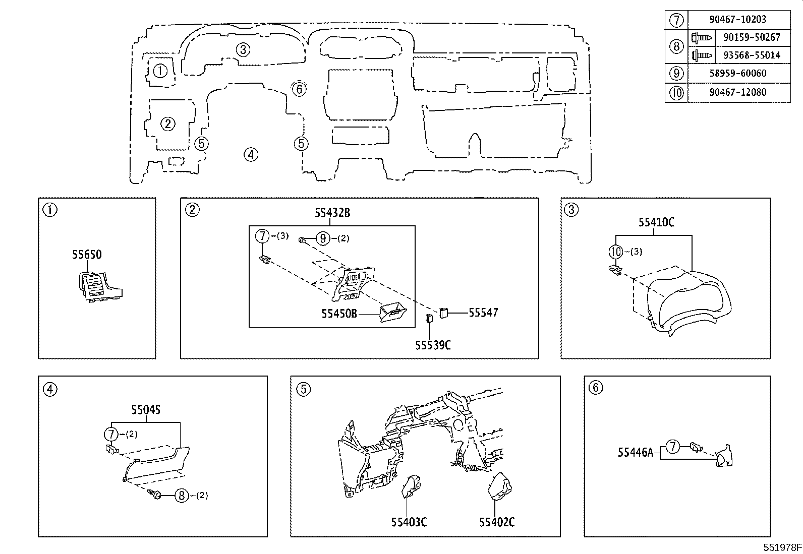 55302-12201-E0 PANEL SUB-ASSY, INSTRUMENT, UPPER product image