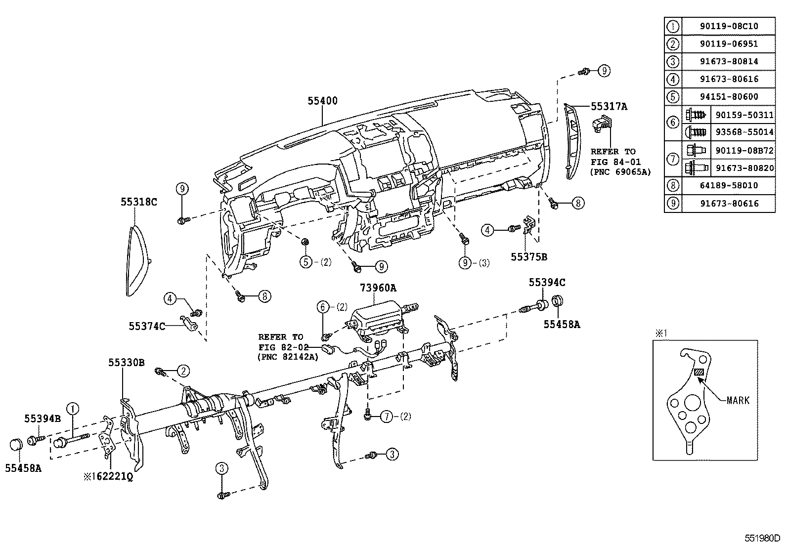 55405-60420 PANEL SUB-ASSY, INSTRUMENT CLUSTER FINISH, CENTER product image