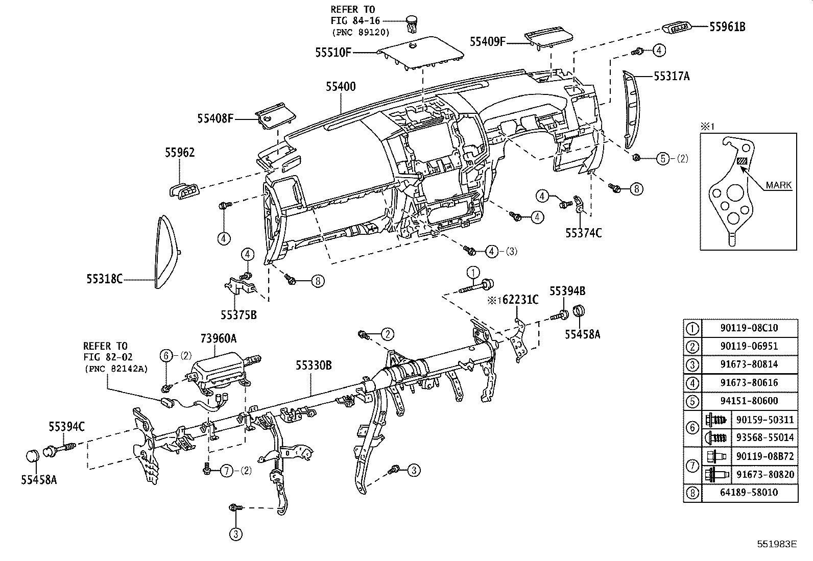 55405-60510 PANEL SUB-ASSY, INSTRUMENT CLUSTER FINISH, CENTER product image