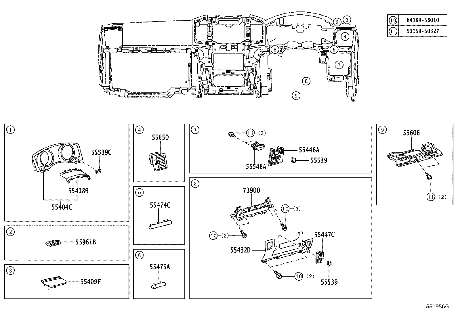 55405-60420 PANEL SUB-ASSY, INSTRUMENT CLUSTER FINISH, CENTER product image