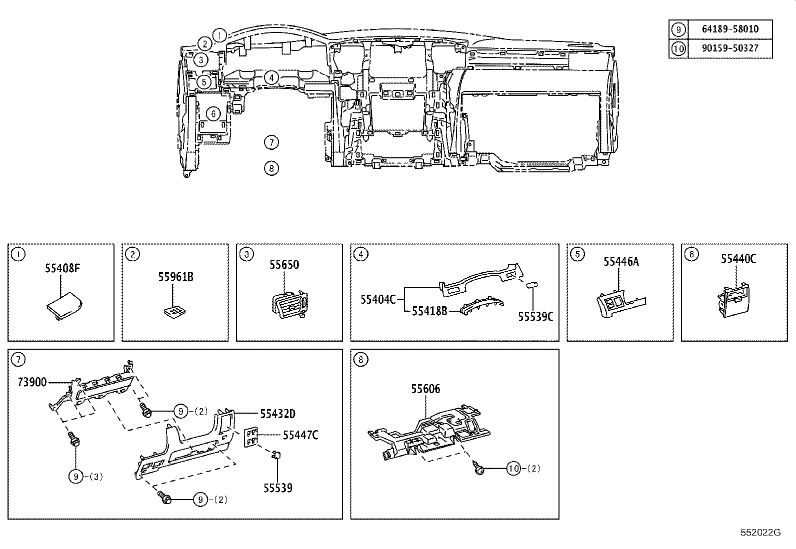 55405-60280 PANEL SUB-ASSY, INSTRUMENT CLUSTER FINISH, CENTER product image