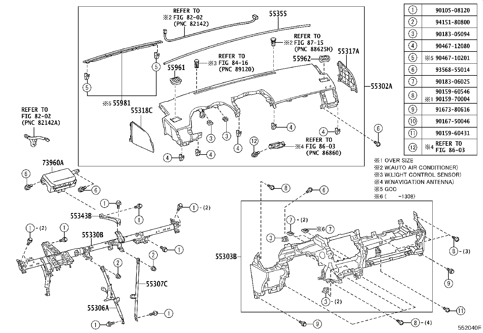 55405-02120 PANEL SUB-ASSY, INSTRUMENT CLUSTER FINISH, CENTER product image
