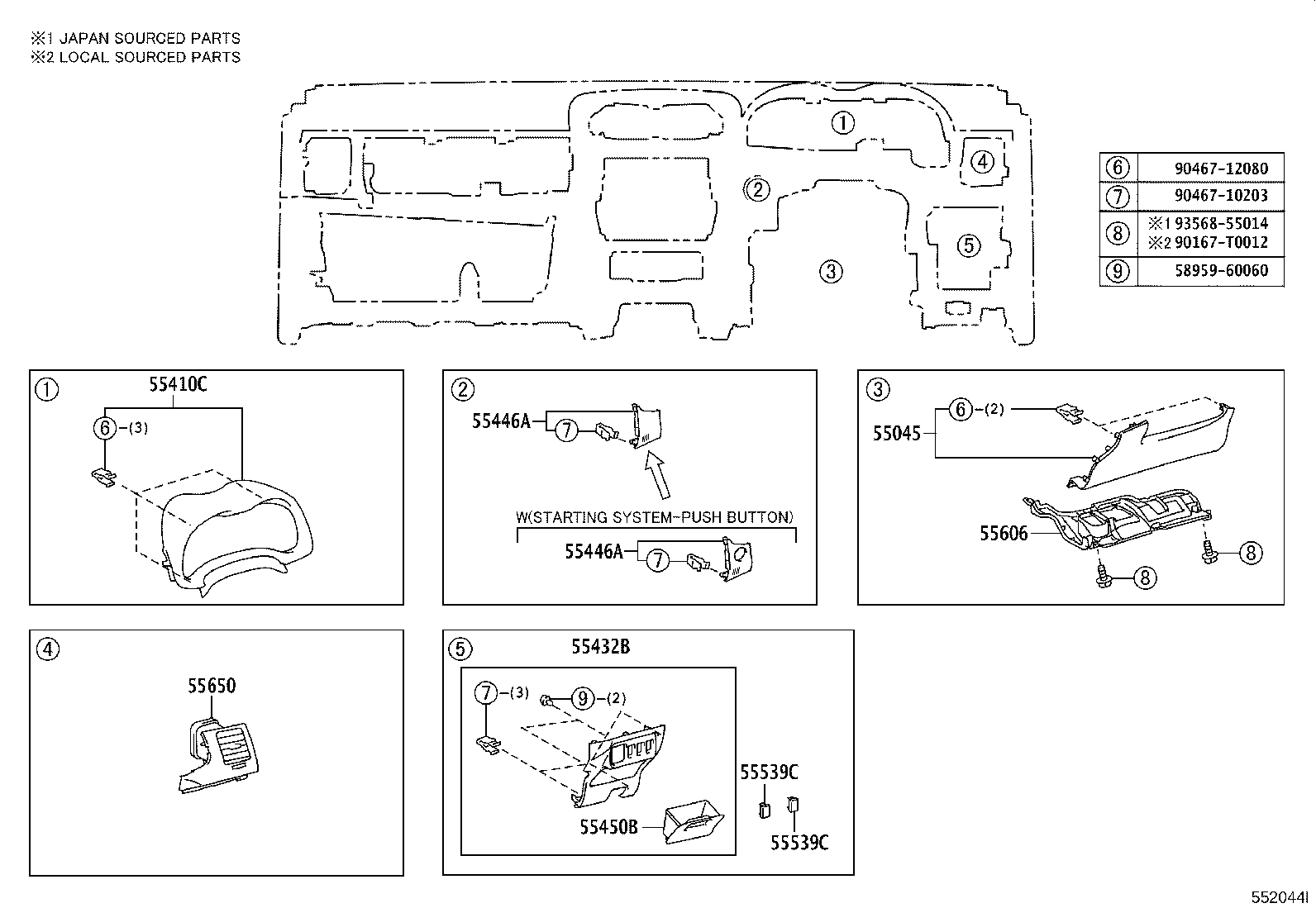 55405-02120 PANEL SUB-ASSY, INSTRUMENT CLUSTER FINISH, CENTER product image