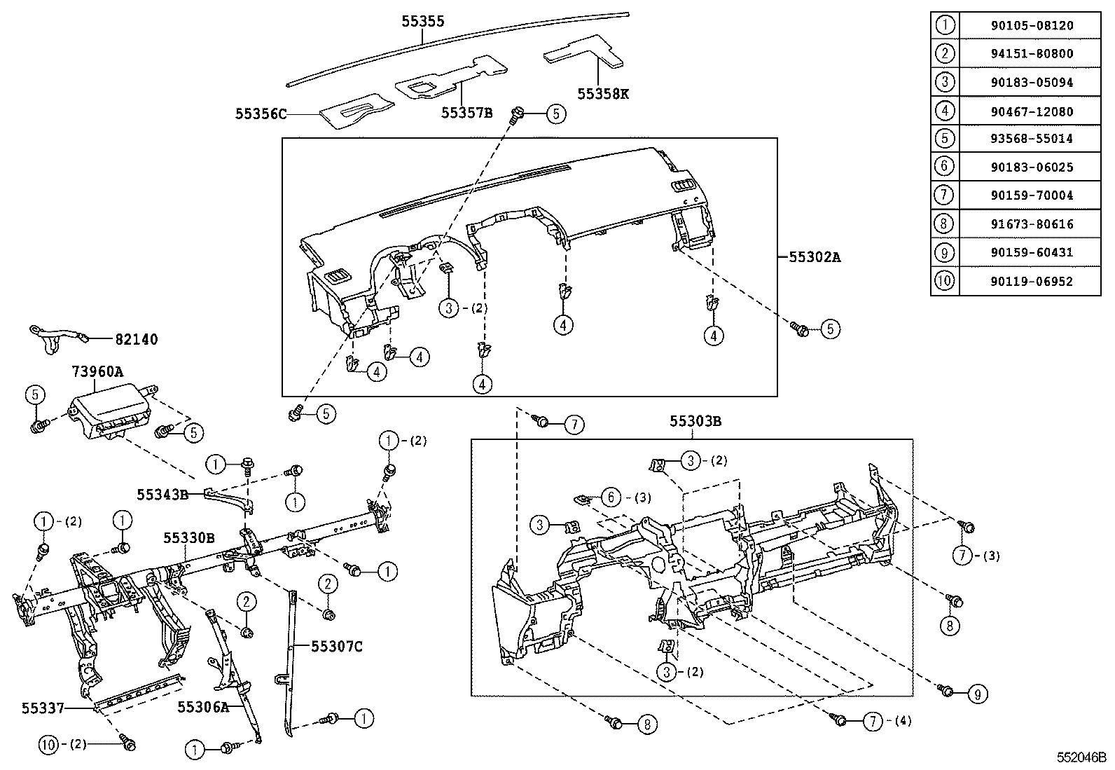55302-12191-E0 PANEL SUB-ASSY, INSTRUMENT, UPPER product image