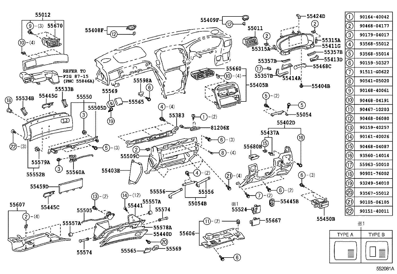 55405-50080 PANEL SUB-ASSY, INSTRUMENT CLUSTER FINISH, CENTER product image